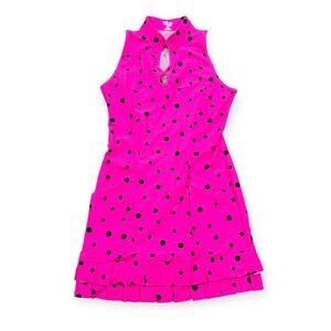 New Tzu Tzu Tango Dress Size XS Neon Pink Bombshell Dots Golf Tennis Made In USA